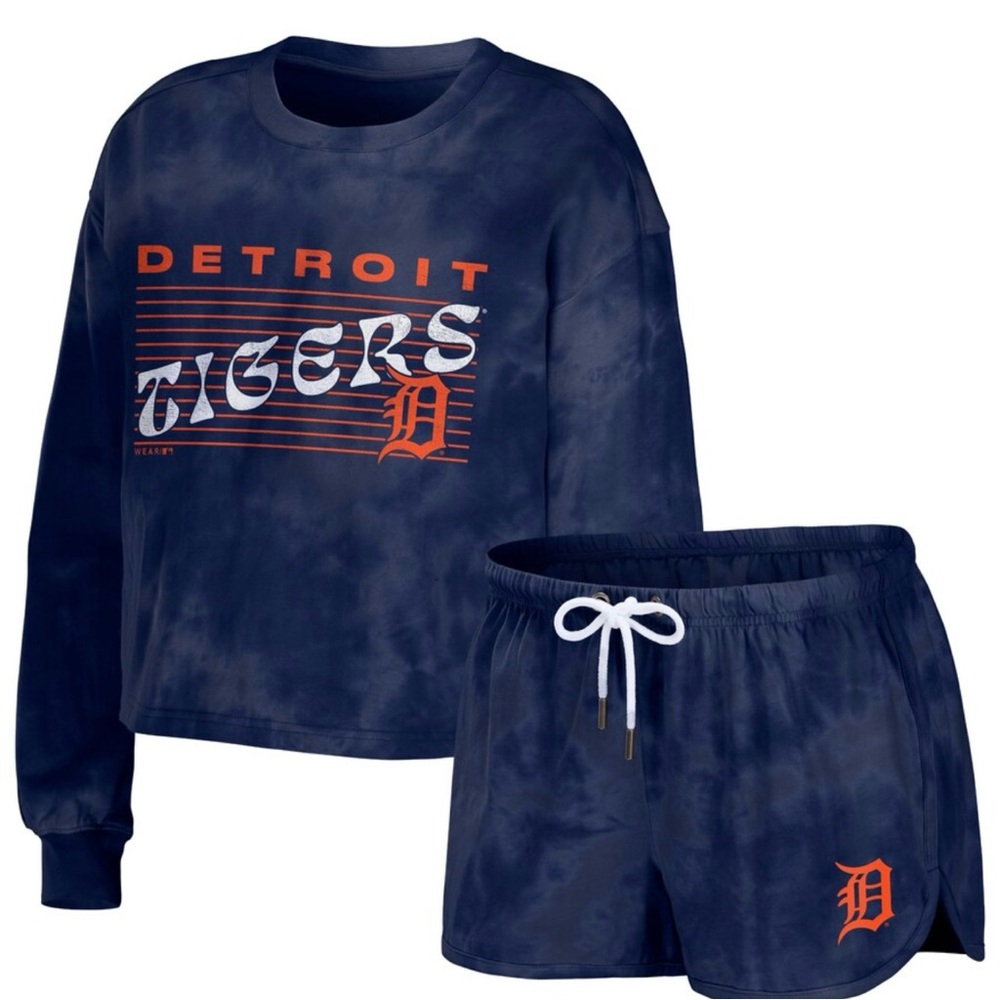 SOLD - Detroit Tigers WEAR by Erin Andrews Tie-Dye Lounge Set (Size Large)